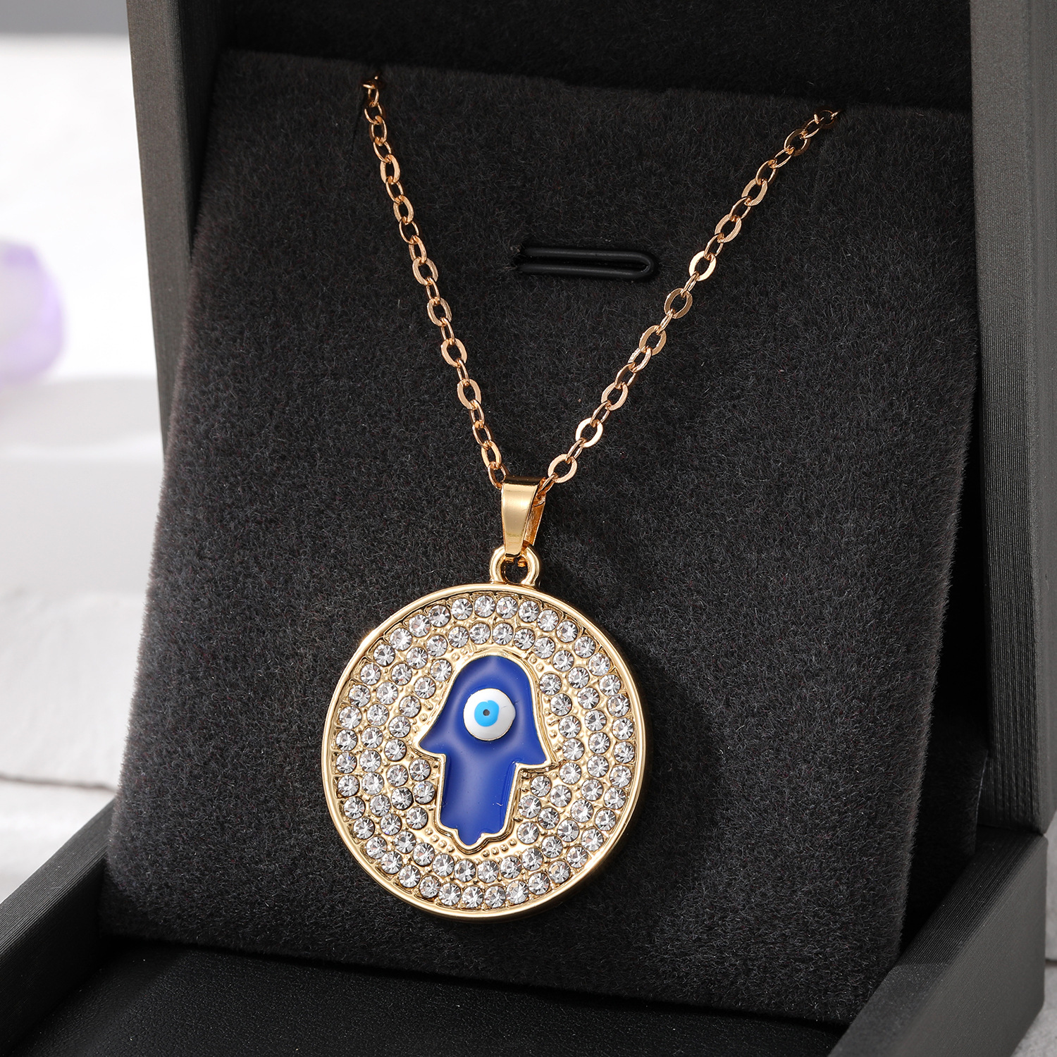 Turkey Evil Eye Necklace Bling Lucky Blue Eye Elephant Fatima Hand Pendant necklaces Women Men Jewelry