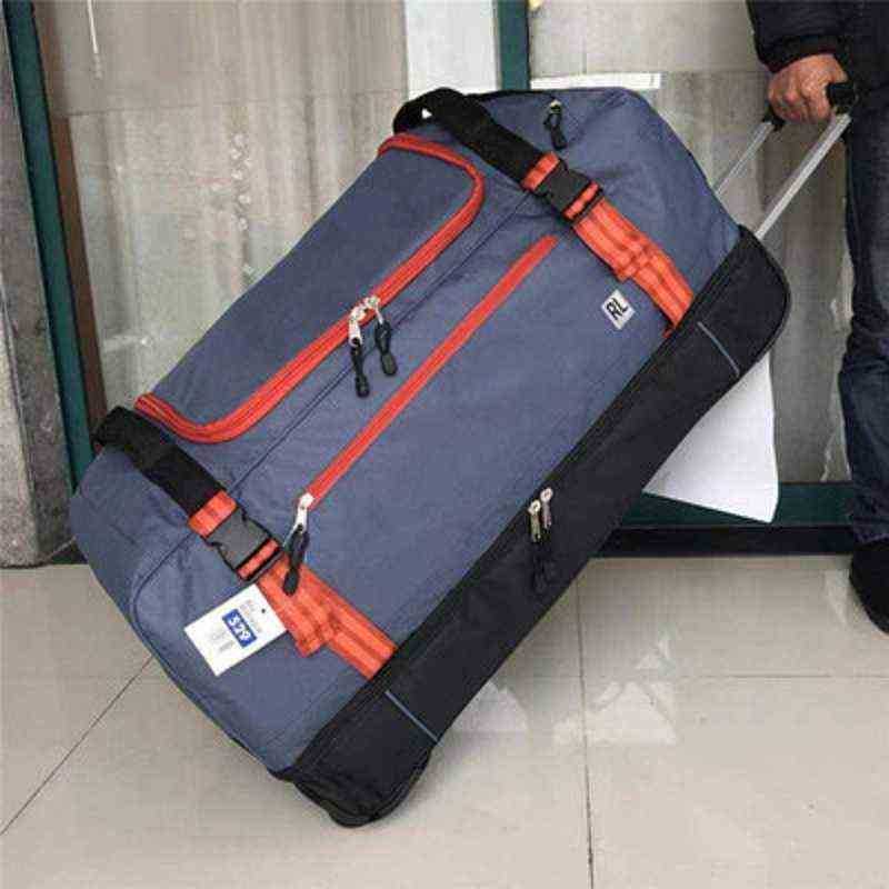 High quality for long tripsLarge volume inch Oxford rolling luggage bag foreign foldable trolley case J220707