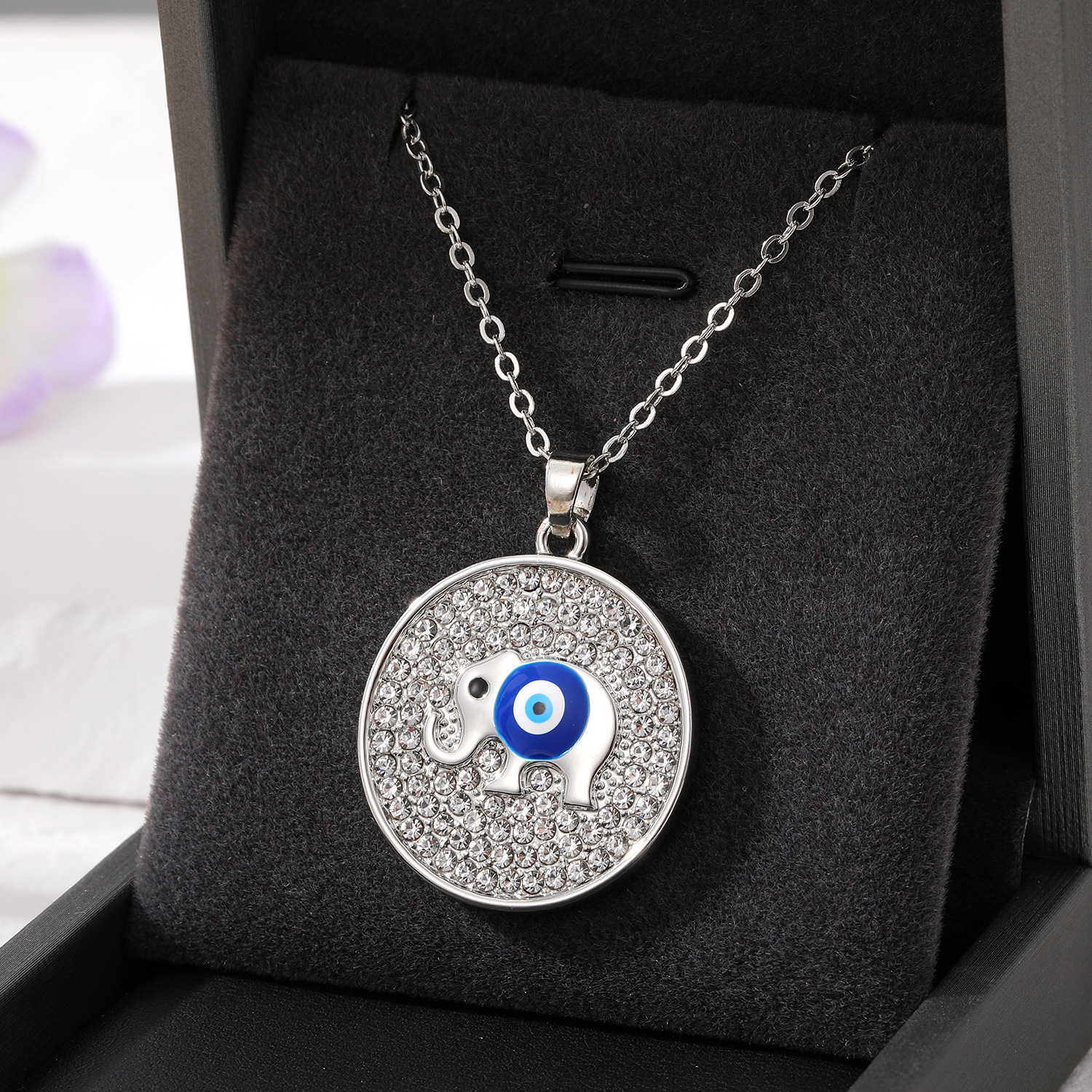 Turkey Evil Eye Necklace Bling Lucky Blue Eye Elephant Fatima Hand Pendant necklaces Women Men Jewelry