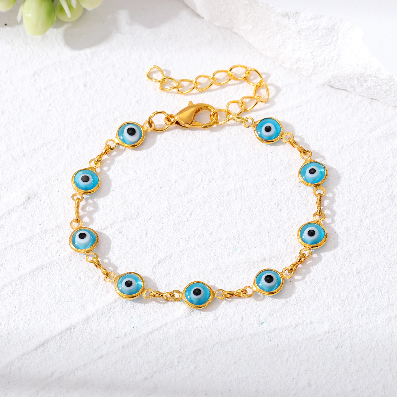 Turkish Evil Eye Bracelet Colorful Red Blue Eyes Lucky Bracelets for Women Link Chain Bracelet Jewelry
