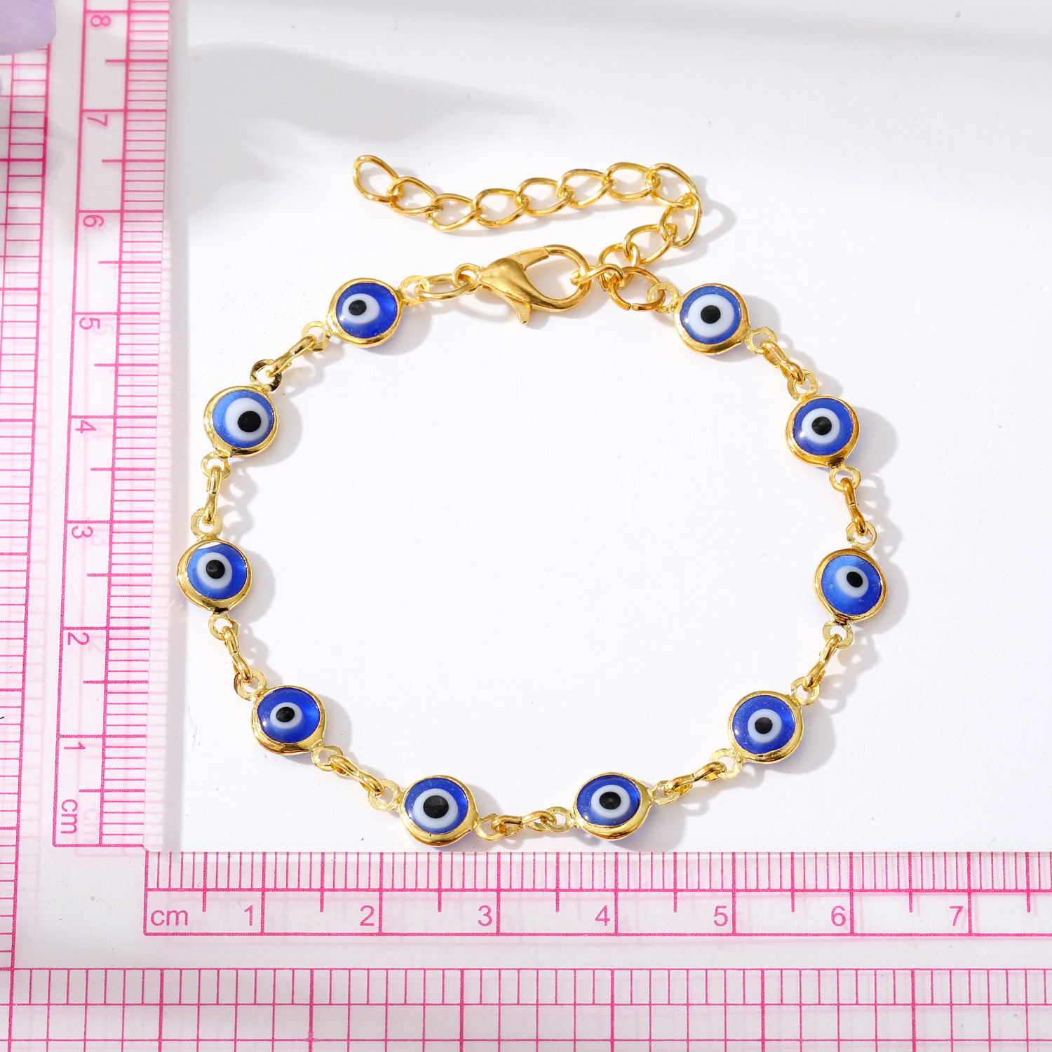 Turkish Evil Eye Bracelet Colorful Red Blue Eyes Lucky Bracelets for Women Link Chain Bracelet Jewelry