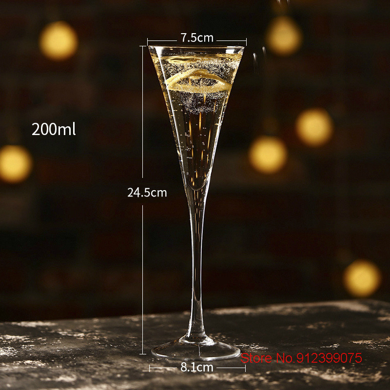 Wine Glasses INS Vshape Wedding Champagne Coupes Trumpet Shape Cocktail Glass For Bar Home Used Blend Martini Cup Rum Sparkling Wine Goblet 221124