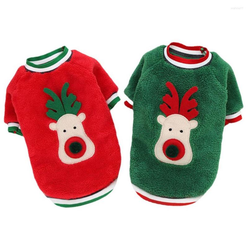 Dog Apparel Warm Christmas Pets Clothes For Small Dogs Winter Soft Fleece Sweater Cute Elk Print Pet Clothing Chihuahua Puppy Cat