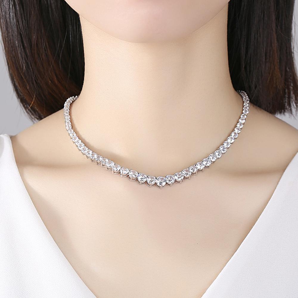 Chokers Trendy Lovers Necklace Lab Diamond Cz Stone White Gold Filled chorker Pendant Necklaces for Women Bridal Party Wedding jewelry 221123