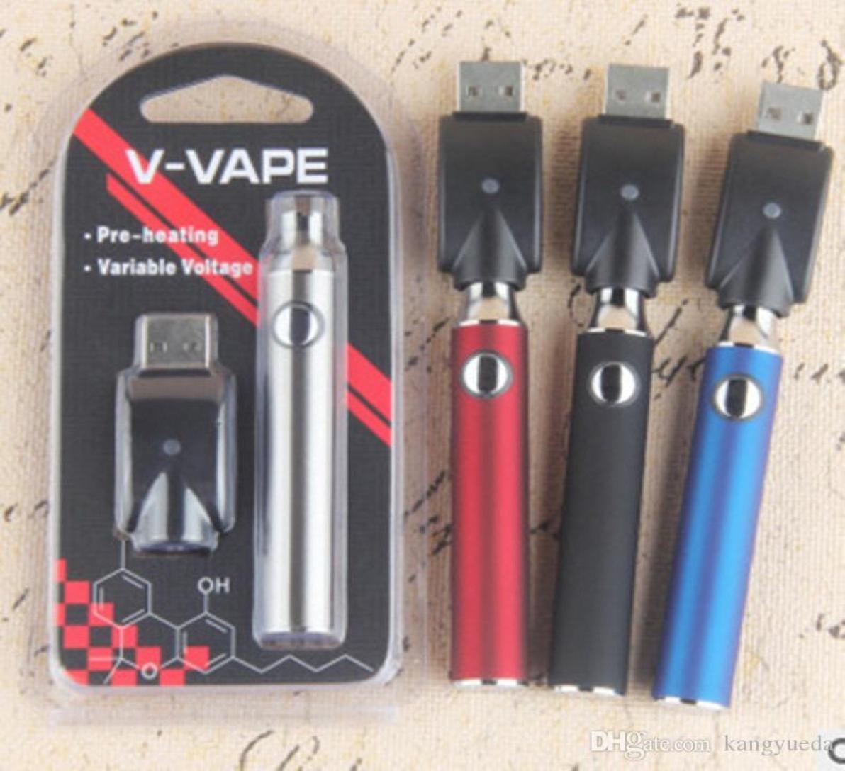 VVAPE LO Preheat VV Battery Blister Kit Foot ca 650mAh Variable Voltage Adjustable With USB Charger For 510 Wax Thick Oil Heating7828380