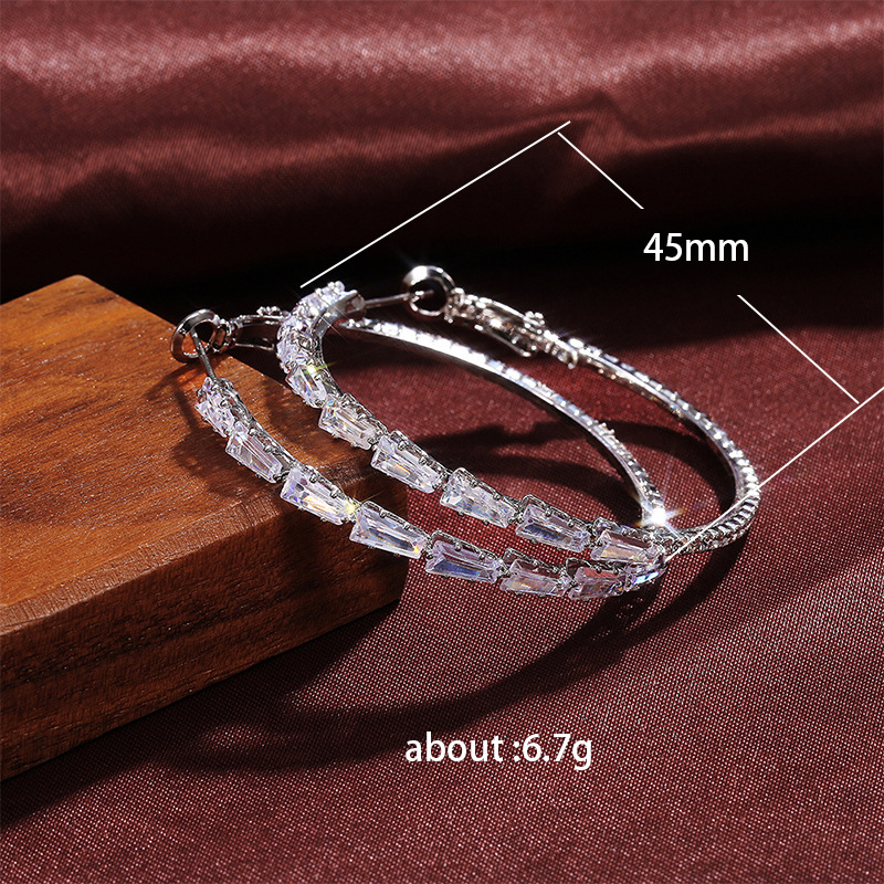 Big Hoop Earrings Huggie Designer Jewelry Silver Gold Cubic Zircon Diamond Ear Rings Cuff for Women Girls Fine Fashion Jewelry Gift