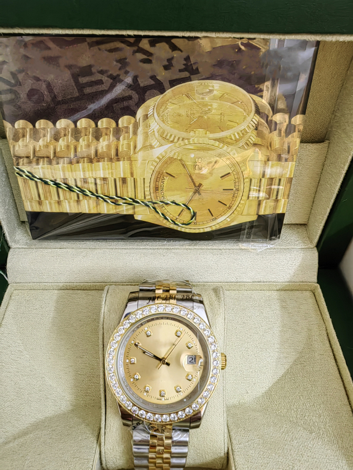 

With original boxLuxury Fashion WATCHES 18k Yellow Gold Diamond Dial & Bezel 18038 Watch Automatic Men's Watch Wristwatch 2023, Style 5