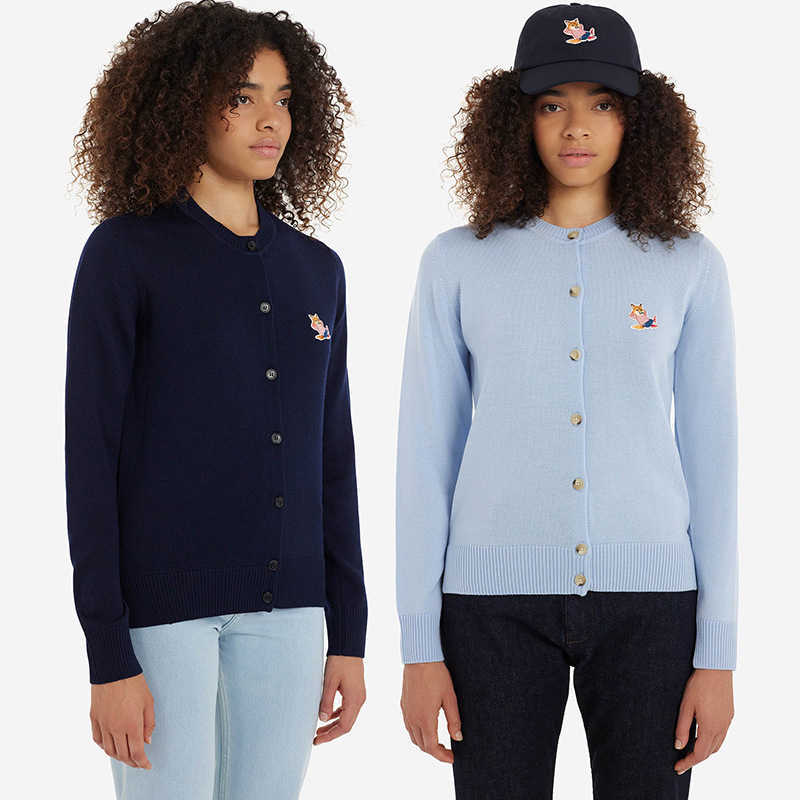 Maison Kitsune Embroidered Cardigan Wool Sweater Button 100% Woolen Sweaters Knitted Wear Women Designer Coat, Sky blue cardigan round neck
Maison Kitsune Embroidered Cardigan Wool Sweater Button 100% Woolen Sweaters Knitted Wear Women Designer Coat, Sky blue cardigan round neck