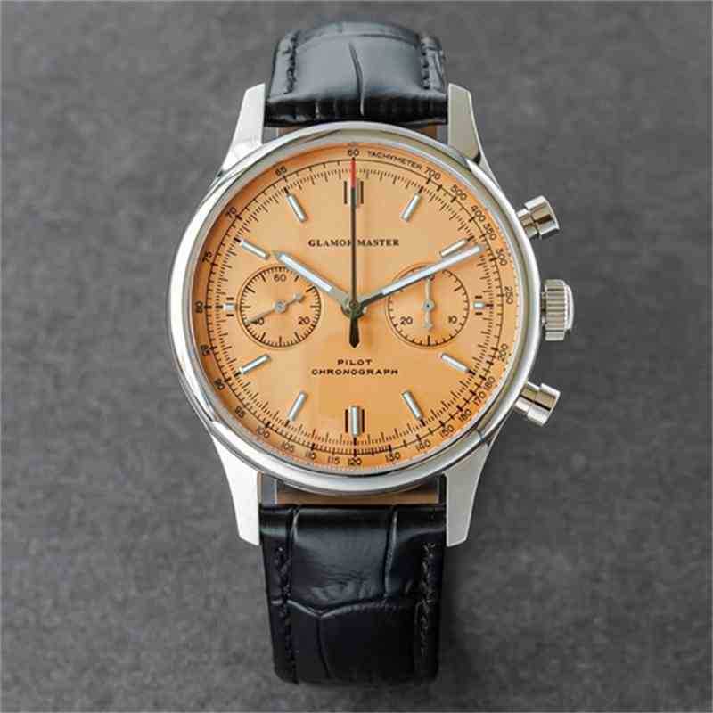 for Pilot Watch Manipulator Stainless Steel Sapphire Manual Waterproof St1901 Chronographe Business Fashion Men Panda Eye 3888