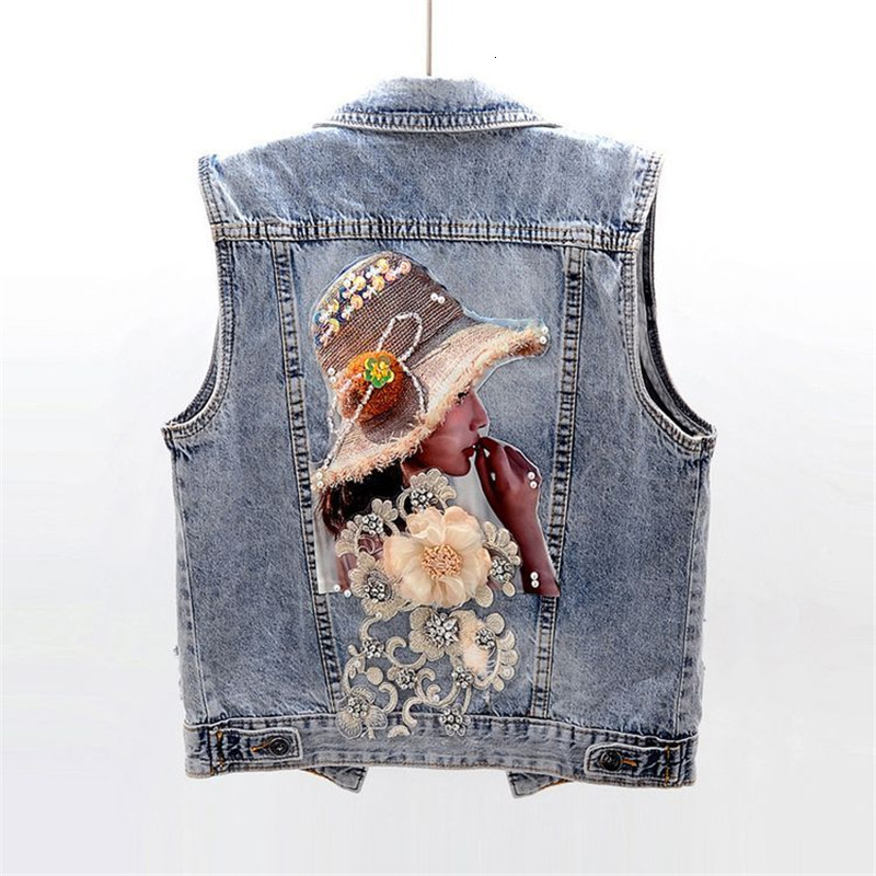 Women's Vests Spring Autumn Women Denim Coat Diamond Flowers Waistcoat Sleeveless Vintage Short Jacket Jeans Casual Female Tops 221123, Light blue
Women's Vests Spring Autumn Women Denim Coat Diamond Flowers Waistcoat Sleeveless Vintage Short Jacket Jeans Casual Female Tops 221123, Light blue