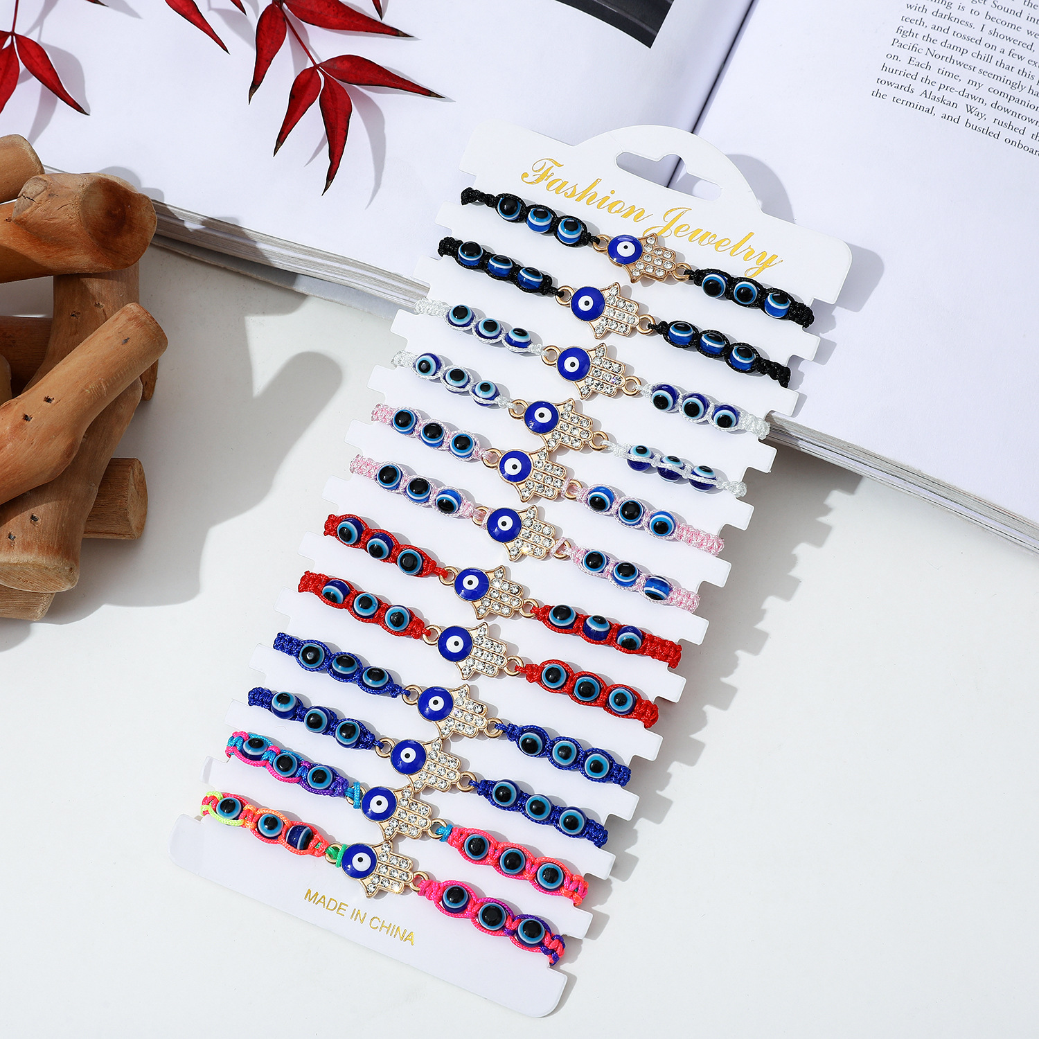Lucky Blue Turkey Evil Eye Bracelet Handmade Rope Woven Fatima Hand Bracelets Woman Men Jewelry