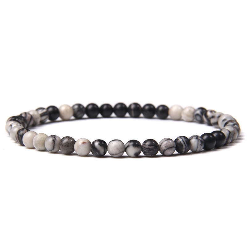 Handmade Natural Stone Beads Strands Bracelet Bangle for Gift