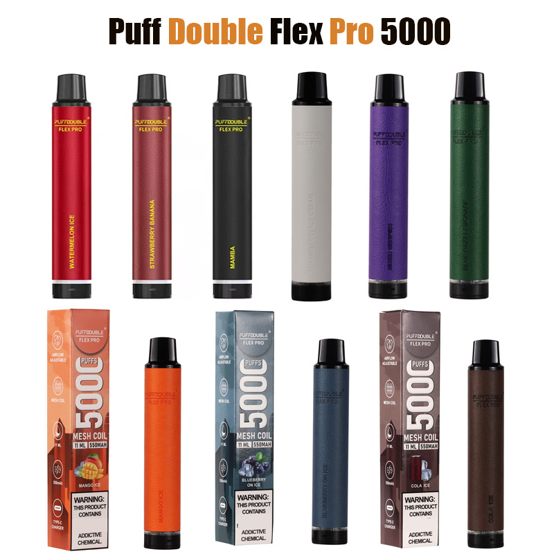 Puff Flex 5000 Double Pro Electronic Cigarettes 11ml Pre-filled vape desechable 550mah Rechargeable Battery cigarrillos desechables
Puff Flex 5000 Double Pro Electronic Cigarettes 11ml Pre-filled vape desechable 550mah Rechargeable Battery cigarrillos desechables