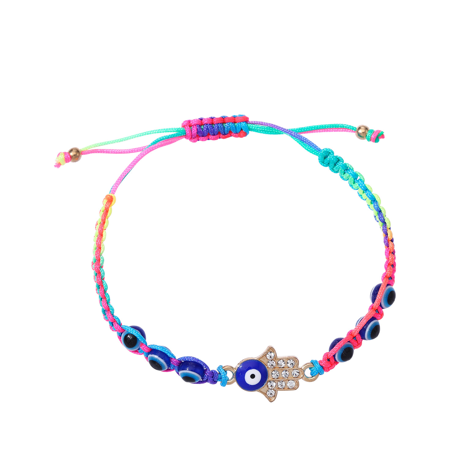 Lucky Blue Turkey Evil Eye Bracelet Handmade Rope Woven Fatima Hand Bracelets Woman Men Jewelry