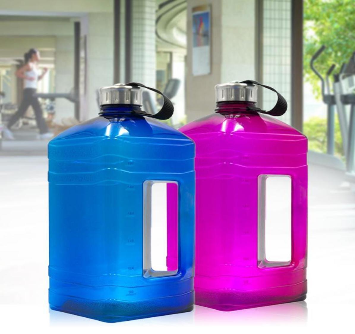 Water Bottle 38L Wide Mouth 1 Gallon Drinking BPA Training Large Capacity Kettle For Outdoor Camping Mug, Blue