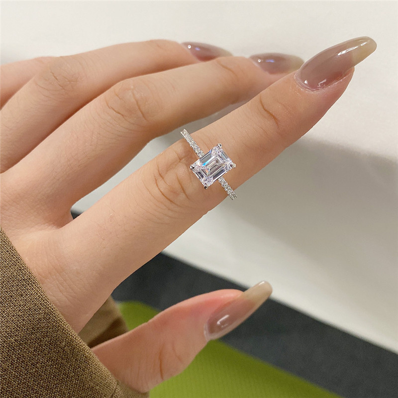 Fashionable wed designer ring for woman sterling sier dia round oval 5A zirconia love eternity promise wedding engagement rings gift box