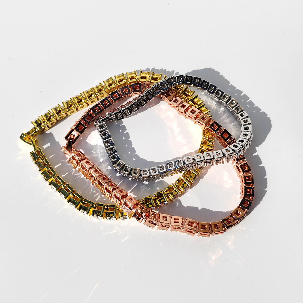 5mm Hip Hop Tennis Chain Bracelets Bling Gold Plated Men Women Party Jewelry Gift