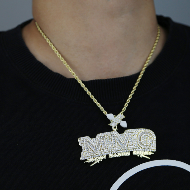 2024 Hip Hop Necklace: Cubic Zirconia Letter Money Charm Pendant for Men & Women dh5727163