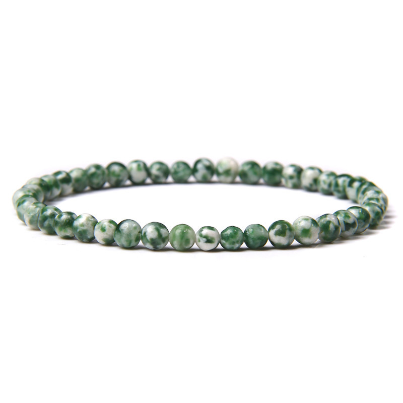Handmade Natural Stone Beads Strands Bracelet Bangle for Gift