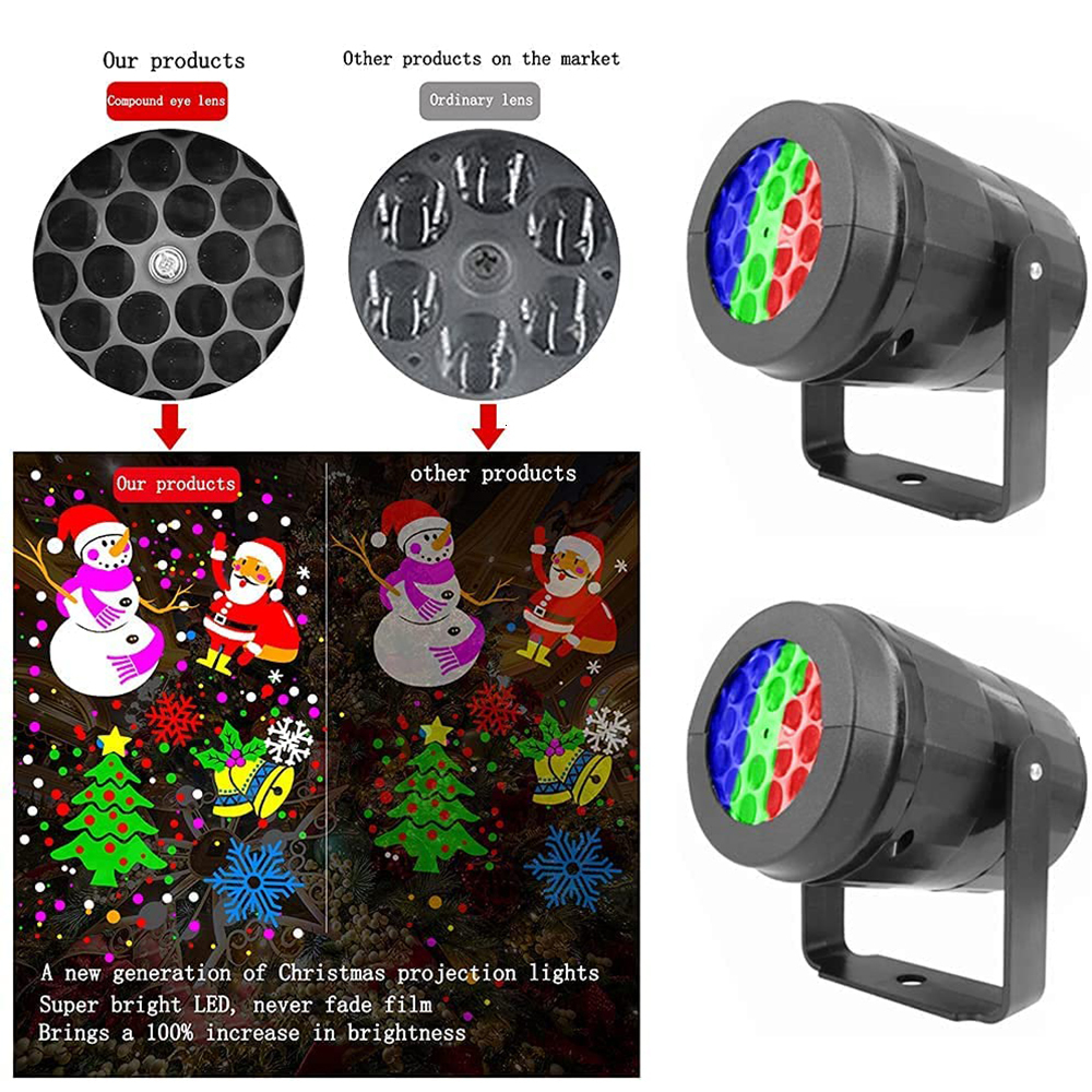 Christmas Decorations Multiple Patterns Projector Decoration Indoor Lighting LED Laser Snowflake Lamp Party Year Outdoor Home 221123