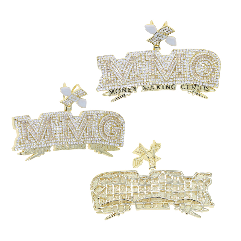 2024 Hip Hop Necklace: Cubic Zirconia Letter Money Charm Pendant for Men & Women dh5727163