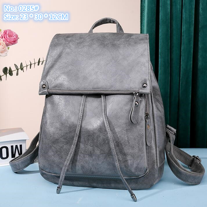 Wholesale women shoulder bag 5 colors multifunctional soft leather backpack simple Joker solid color womens handbag large capacity vertical leisure backpacks