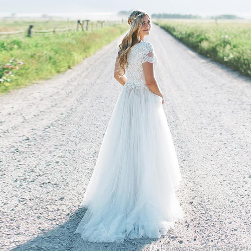 Vestido Boho Wedding Dress Lange Jurken Longue De Simple Robe de Soiree Bride lace Dresses Gowns