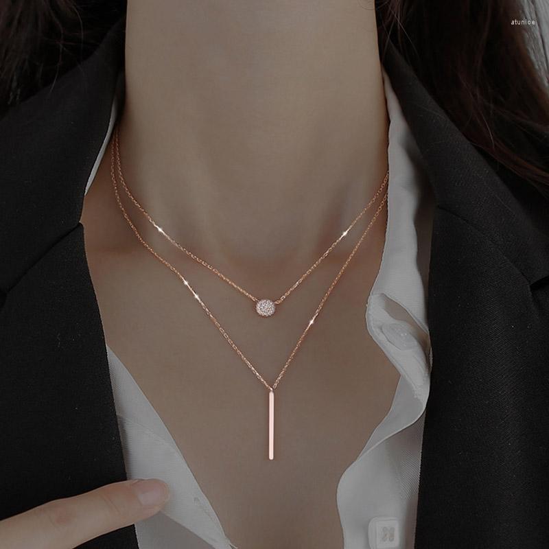Chains 925 Sterling Silver Square Flash Diamond Round Double Necklace For Women Clavicle Chain Fine Jewelry Party Wedding Accessories
Chains 925 Sterling Silver Square Flash Diamond Round Double Necklace For Women Clavicle Chain Fine Jewelry Party Wedding Accessories