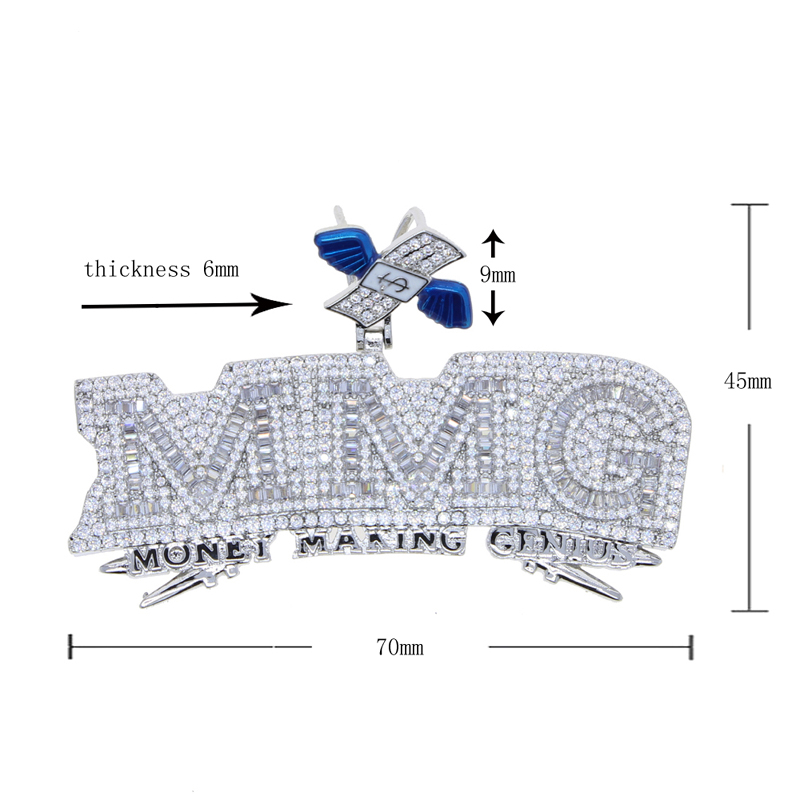 2024 Hip Hop Necklace: Cubic Zirconia Letter Money Charm Pendant for Men & Women dh5727163