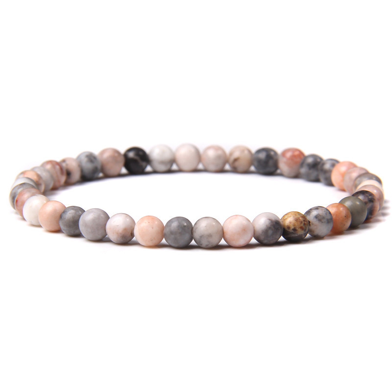 4mm Natural Stone Strands Beaded Bracelets Colorful beads Bracelet for Gift