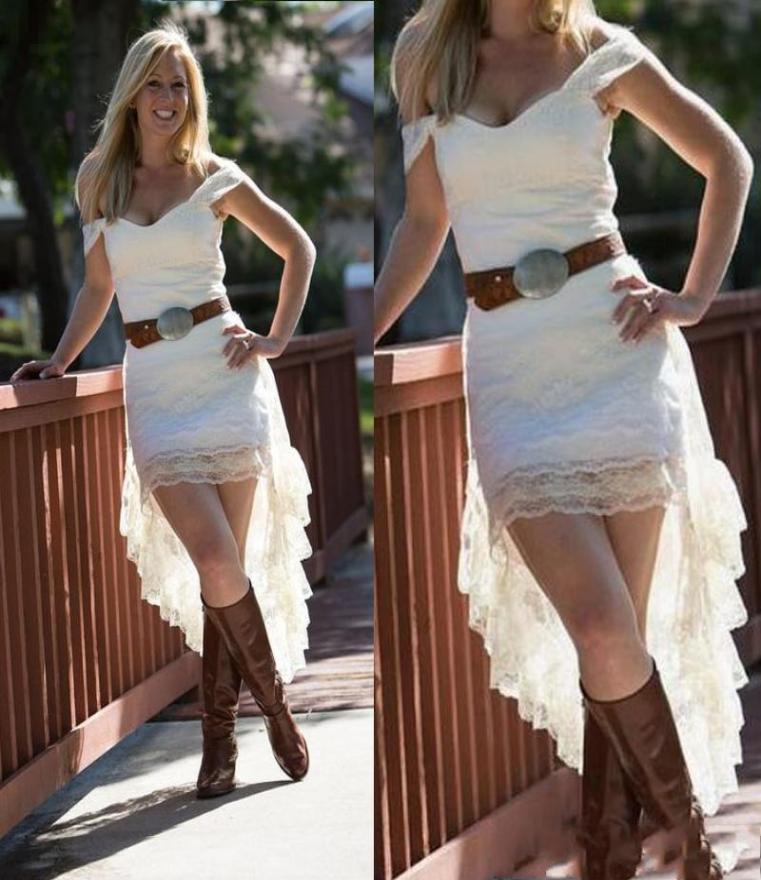 2020 Cowgirls Sexy Off Shoulder Lace Sheath Wedding Dresses High Low Short Boho Beach Country Bridal Gowns Vestidos De Novia AL5035679249, Ivory
2020 Cowgirls Sexy Off Shoulder Lace Sheath Wedding Dresses High Low Short Boho Beach Country Bridal Gowns Vestidos De Novia AL5035679249, Ivory