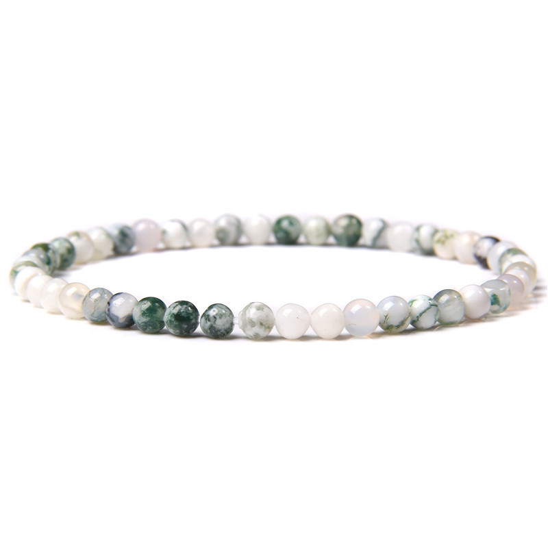 Handmade Natural Stone Beads Strands Bracelet Bangle for Gift