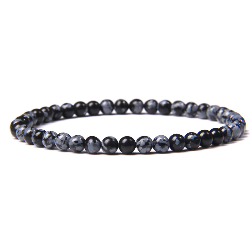 Handmade Natural Stone Beads Strands Bracelet Bangle for Gift