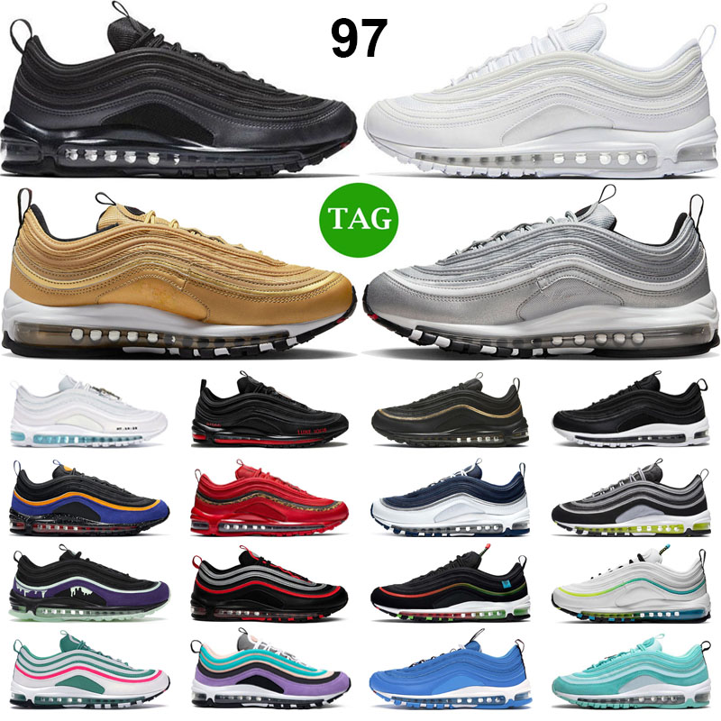 97 Running Shoes Men Women 97s Triple Black White Gold Silver Bullet Sean Wotherspoon South Beach Bred Mens Trainers Outdoor Sneakers, #33
97 Running Shoes Men Women 97s Triple Black White Gold Silver Bullet Sean Wotherspoon South Beach Bred Mens Trainers Outdoor Sneakers, #33