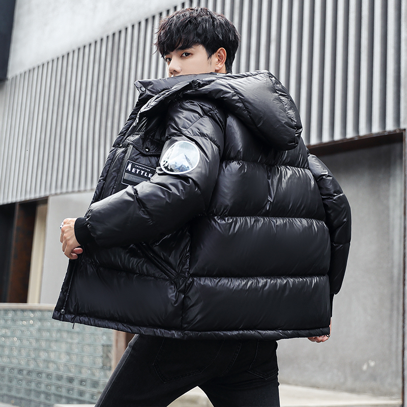 Men's Down Parkas Elena Store Men's Coat Winter Korean Edition Trend Thickened Hooded Down Jacket Wear HighQuality Casual Waterproof Jacket 