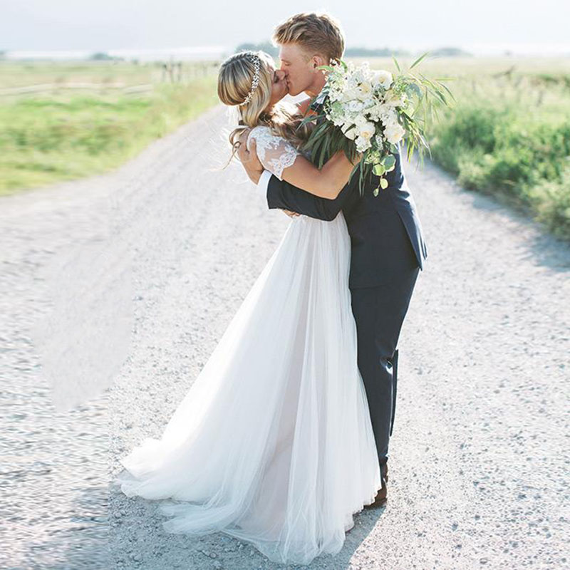 Vestido Boho Wedding Dress Lange Jurken Longue De Simple Robe de Soiree Bride lace Dresses Gowns