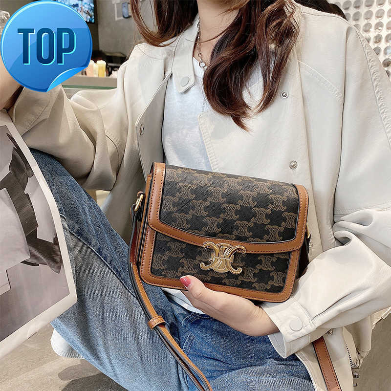 

Women's Designer Bags Bag Female Tofu 2023 New Triumphal Arch Old Flower Small Square Niche Texture Single Shoulder Messenger Factory Direct Sales, Brown trumpet