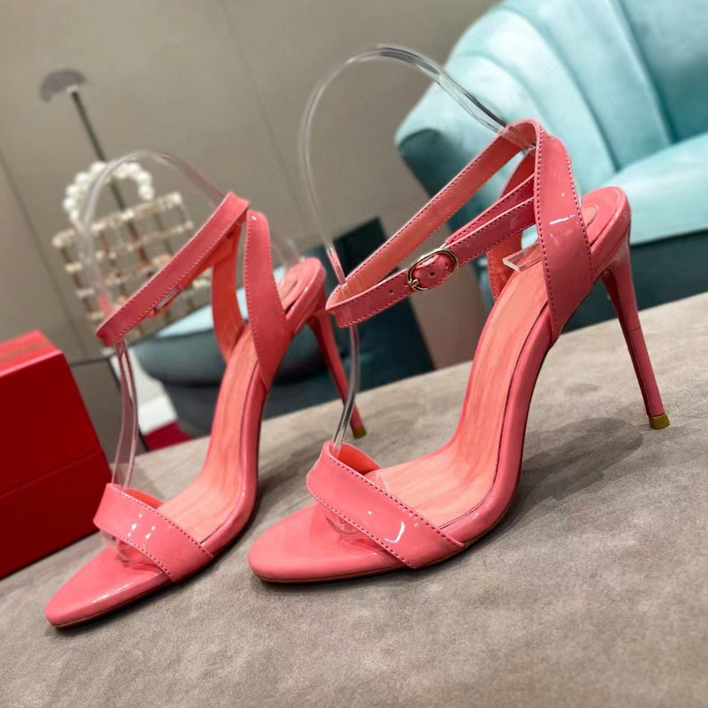 fashion High Heel Sandals 10cm Dinner shoes Women luxurious Designers pink blue patent leather fine High Heels Summer Sandal Ankle Strap Dress shoe factory footwear
fashion High Heel Sandals 10cm Dinner shoes Women luxurious Designers pink blue patent leather fine High Heels Summer Sandal Ankle Strap Dress shoe factory footwear