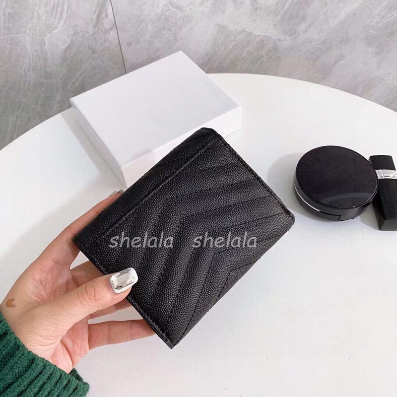 Short Wallet designer wallets card holder square long purses handbags 3/2 Fold Purse Cowhide Leather holders Clutch Bags Top