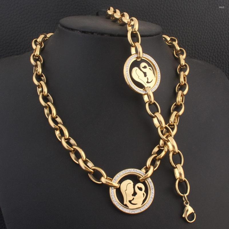 Necklace Earrings Set Wholesale Fashion Stainless Steel Round And Bracelet For WOMEN SBJZCIEA, Picture shown
Necklace Earrings Set Wholesale Fashion Stainless Steel Round And Bracelet For WOMEN SBJZCIEA, Picture shown