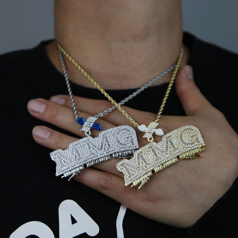 2024 Hip Hop Necklace: Cubic Zirconia Letter Money Charm Pendant for Men & Women dh5727163