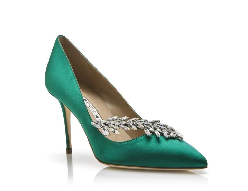 women sandal Classic high heels luxury brand design manolo-b pump Green Satin Jewel Buckle Pumps lady thin heel pointed toe crystal leaf UKWI, 15
women sandal Classic high heels luxury brand design manolo-b pump Green Satin Jewel Buckle Pumps lady thin heel pointed toe crystal leaf UKWI, 15