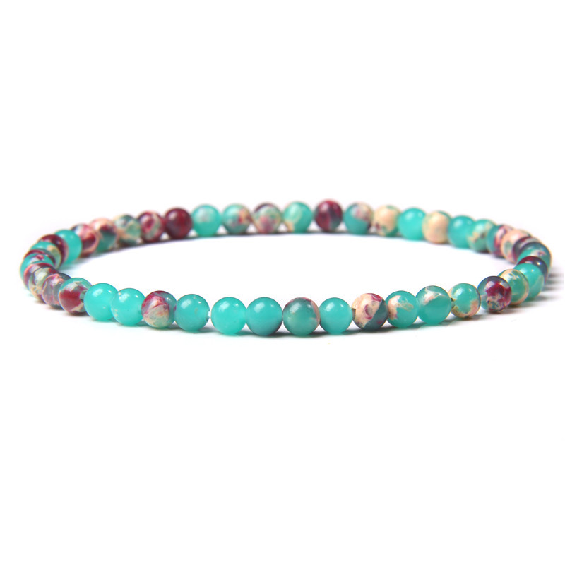 4mm Natural Stone Strands Beaded Bracelets Colorful beads Bracelet for Gift