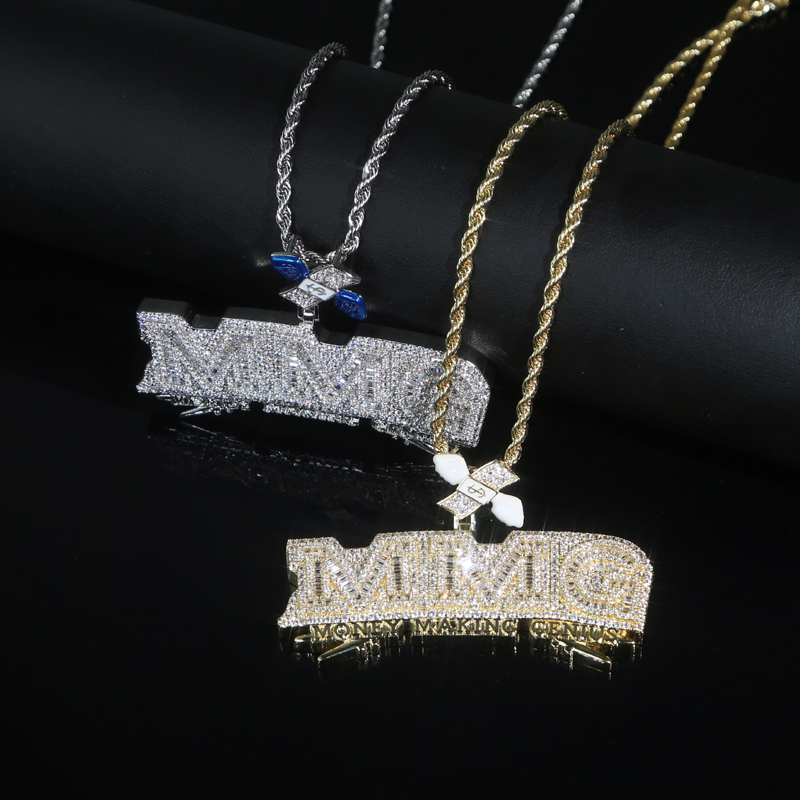 2024 Hip Hop Necklace: Cubic Zirconia Letter Money Charm Pendant for Men & Women dh5727163
