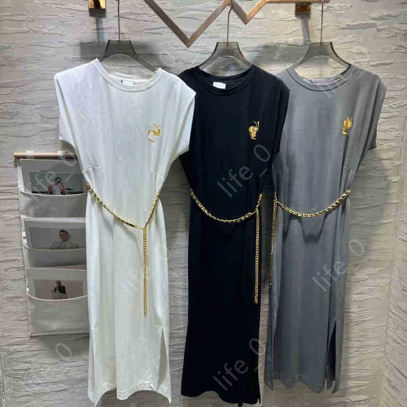 Designer Dresses Gold Chain Letter Embroidered Logo Sleeveless Cotton Dress Fashion Brand Party Dresses For Women, Gray
Designer Dresses Gold Chain Letter Embroidered Logo Sleeveless Cotton Dress Fashion Brand Party Dresses For Women, Gray
