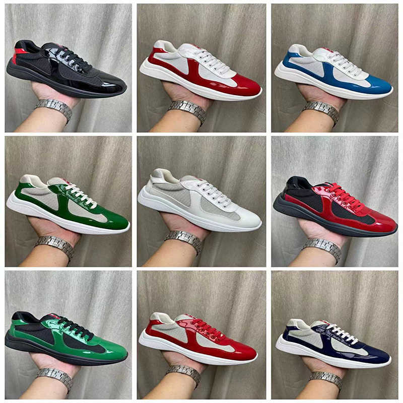 Designer America's Cup Sneakers Runner Flat Trainers Casual Shoes Patent Leather Black Blue Mesh Lace-Up Outdoor And Nylon With Box No53
Designer America's Cup Sneakers Runner Flat Trainers Casual Shoes Patent Leather Black Blue Mesh Lace-Up Outdoor And Nylon With Box No53