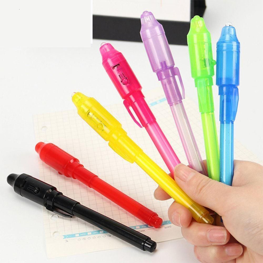 Other Toys Creative Magic UV Light Pen Invisible Ink Glow in the dark with Builtin Gifts and Security Marking 221125