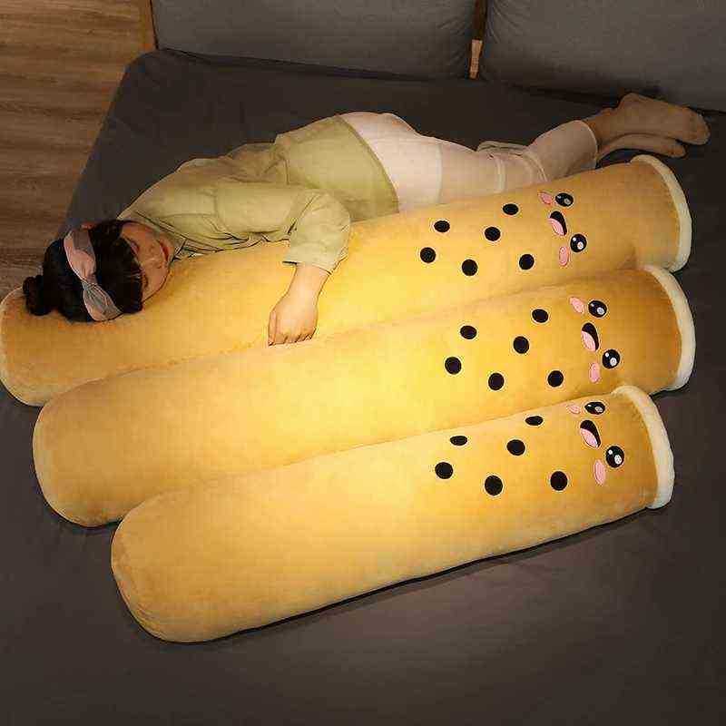 100150Cm Giant RealLife Bubble Tea Cup Plush Long Pillow Kawaii Fruit Milk Tea Cuddles Soft Sleeping Pillow Cuddles J220729
