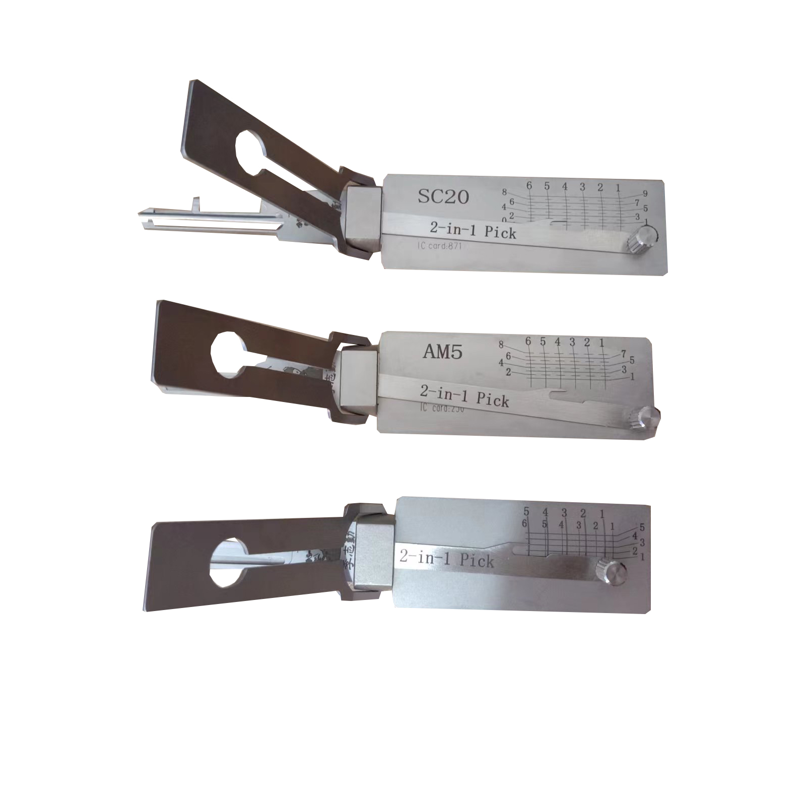 Locksmith Set Tools Original 3-PIECE Lishi 2 IN 1 R52 SC20 AM5 Lock Pick and decoder Set
Locksmith Set Tools Original 3-PIECE Lishi 2 IN 1 R52 SC20 AM5 Lock Pick and decoder Set