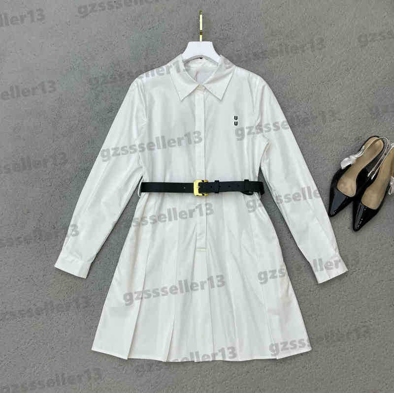 Designer Dress For Womens Autumn Fashion Brand Miu 2022AW Shirt Dresses Luxury Women Lapel Belt Tunic Long Sleeves Dress
Designer Dress For Womens Autumn Fashion Brand Miu 2022AW Shirt Dresses Luxury Women Lapel Belt Tunic Long Sleeves Dress